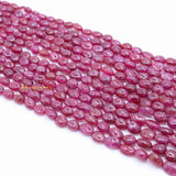6 Line Natural Ruby Oval Cabochon Spiritual Healing Gemstone Beads Strand 925 Silver Necklace