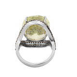 Natural Lemon Quartz Gemstone and Diamond 925 Sterling Silver Ring