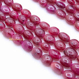 4 Line Natural Ruby Oval Cabochon Spiritual Healing Gemstone Beads Strand 925 Silver Necklace