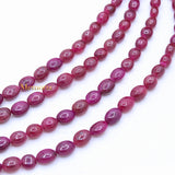 4 Line Natural Ruby Oval Cabochon Spiritual Healing Gemstone Beads Strand 925 Silver Necklace