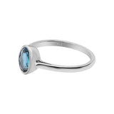 925 Sterling Silver London Blue Topaz Gemstone Silver Oval Shaped Rings