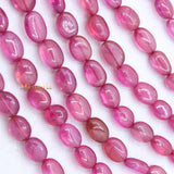 Certified 7 Line Natural Ruby Oval Cabochon Spiritual Healing Gemstone Beads Strand 925 Silver Necklace