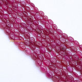 4 Layered Natural Ruby Oval Cabochon Spiritual Healing Gemstone Beads Strand 925 Silver Necklace