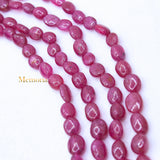 4 Layered Natural Ruby Oval Cabochon Spiritual Healing Gemstone Beads Strand 925 Silver Necklace