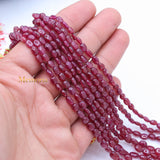 4 Layered Natural Ruby Oval Cabochon Spiritual Healing Gemstone Beads Strand 925 Silver Necklace