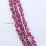 3 Layered Natural Ruby Oval Cabochon Spiritual Healing Gemstone Beads Strand 925 Silver Necklace