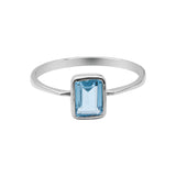 Natural Blue Topaz Gemstone 925 Sterling Silver Rings
