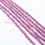 3 Layered Natural Ruby Oval Cabochon Spiritual Healing Gemstone Beads Strand 925 Silver Necklace