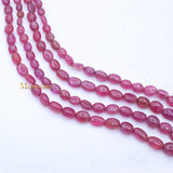 2 Line Natural Ruby Oval Cabochon Spiritual Healing Gemstone Beads Strand 925 Silver Necklace