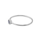 Natural Round Cut Blue Sapphire Gemstone 925 Sterling Silver Dainty Ring