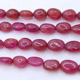 2 Line Natural Ruby Oval Cabochon Spiritual Healing Gemstone Beads Strand 925 Silver Necklace