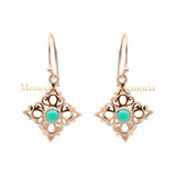 Natural Drop Dangle Green Onyx Gemstone 925 Sterling Silver Earring