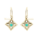 Natural Drop Dangle Green Onyx Gemstone 925 Sterling Silver Earring