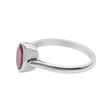 Natural Oval Shaped Pink Tourmaline Gemstone 925 Sterling Silver Ring