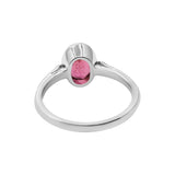 Natural Oval Shaped Pink Tourmaline Gemstone 925 Sterling Silver Ring