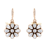 Natural White Topaz 925 Sterling Silver Gemstone Floral Drop Earring