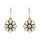 Natural White Topaz 925 Sterling Silver Gemstone Floral Drop Earring