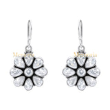 Natural White Topaz 925 Sterling Silver Gemstone Floral Drop Earring