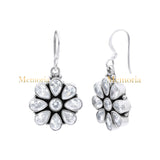 Natural White Topaz 925 Sterling Silver Gemstone Floral Drop Earring