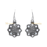 Natural White Topaz 925 Sterling Silver Gemstone Floral Drop Earring