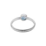 Natural Blue Topaz Gemstone 925 Sterling Silver Texture Ring