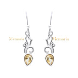 Natural Pear Cut Citrine Gemstone 925 Sterling Silver Gemstone Drop Earring