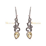 Natural Pear Cut Citrine Gemstone 925 Sterling Silver Gemstone Drop Earring