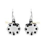 Floral Natural Black Onyx Gemstone 925 Sterling Silver Gold Plated Drop Earring