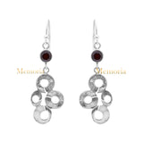 Natural Garnet Gemstone 925 Sterling Silver Gold Plated Drop Earring