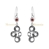 Natural Garnet Gemstone 925 Sterling Silver Gold Plated Drop Earring