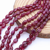 2 Line Natural Ruby Oval Cabochon Spiritual Healing Gemstone Beads Strand 925 Silver Necklace