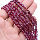2 Line Natural Ruby Oval Cabochon Spiritual Healing Gemstone Beads Strand 925 Silver Necklace