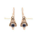 Natural Round Amethyst Gemstone 925 Sterling Silver Drop Earring