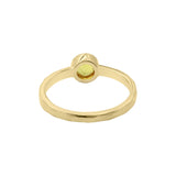 Natural Yellow Sapphire Gemstone 925 Sterling Silver Gold Plated Hammered Ring