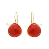 Natural Carnelian Gemstone 925 Sterling Silver Drop Dangle Earring