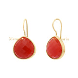 Natural Carnelian Gemstone 925 Sterling Silver Drop Dangle Earring