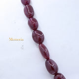 1 Line Natural Ruby Oval Cabochon Spiritual Healing Gemstone Beads Strand Necklace