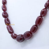 1 Line Natural Ruby Oval Cabochon Spiritual Healing Gemstone Beads Strand Necklace