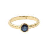 Natural Blue Sapphire Gemstone 925 Sterling Silver Gold Plated Texture Ring