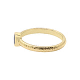 Natural Blue Sapphire Gemstone 925 Sterling Silver Gold Plated Texture Ring