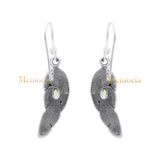 Natural Peridot Gemstone Leaf Design 925 Sterling Silver Gold Plated Earring