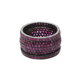 Natural Ruby Gemstone 925 Sterling Silver Designer Band Ring