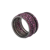 Natural Ruby Gemstone 925 Sterling Silver Designer Band Ring