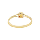 Natural Round Cut Yellow Sapphire Gemstone 925 Sterling Silver Gold Plated Ring
