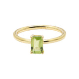 925 Sterling Silver Natural Peridot Gemstone Gold Plated Ring