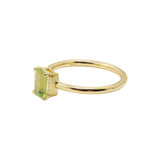 925 Sterling Silver Natural Peridot Gemstone Gold Plated Ring
