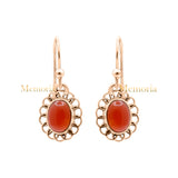 Natural Carnelian Gemstone 925 Sterling Silver Gold Plated Drop Earring