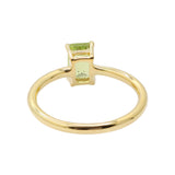 925 Sterling Silver Natural Peridot Gemstone Gold Plated Ring