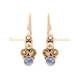 925 Sterling Silver Gold Plated White Moonstone Gemstone Dangle Drop Earring