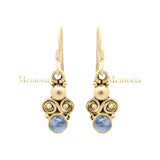 925 Sterling Silver Gold Plated White Moonstone Gemstone Dangle Drop Earring